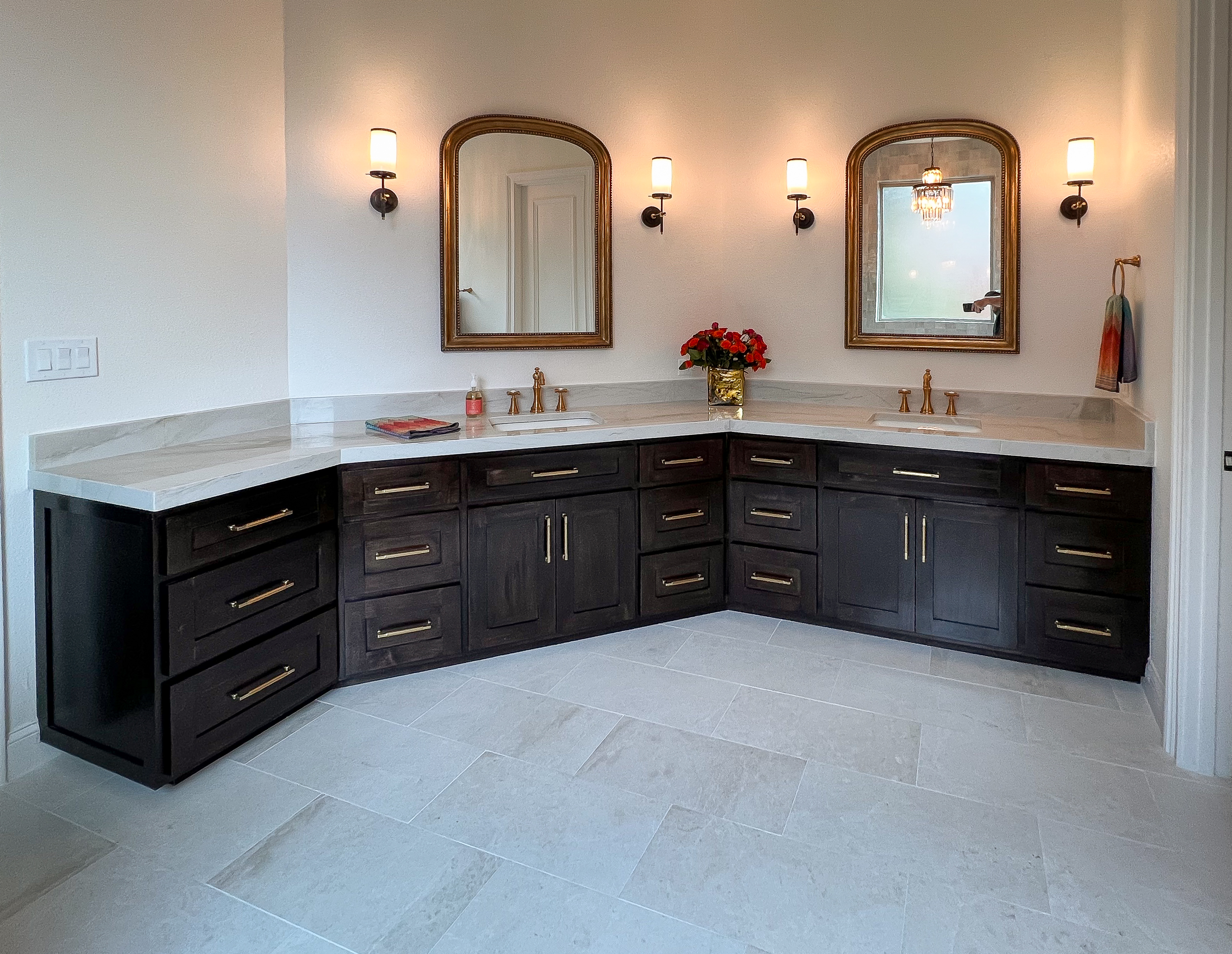 custom vanity for primary bathroom remodel in plano texas