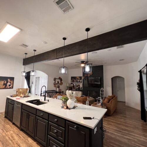 box beam in kitchen in royse city texas done by moderntwenty furniture