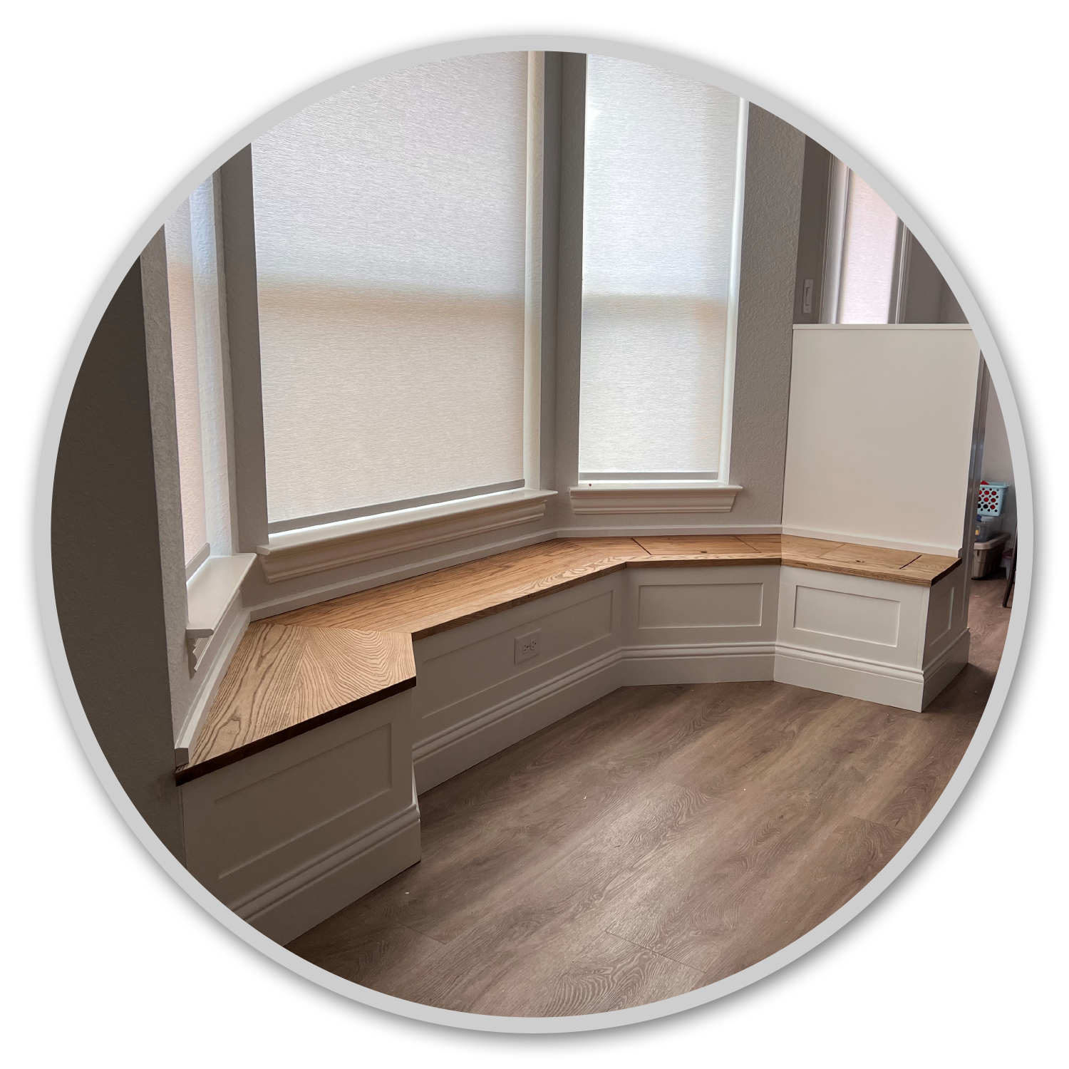 custom breakfast nook built-in by moderntwenty furniture in rockwall texas