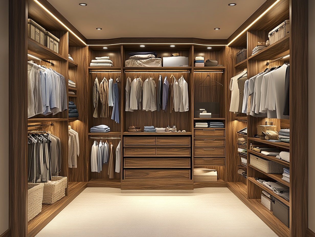 ai image of a custom closet moderntwenty furniture can build in rockwall texas