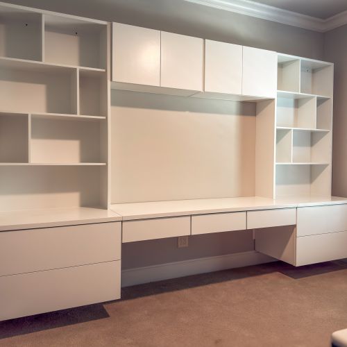 custom floating desk built-in in dallas texas