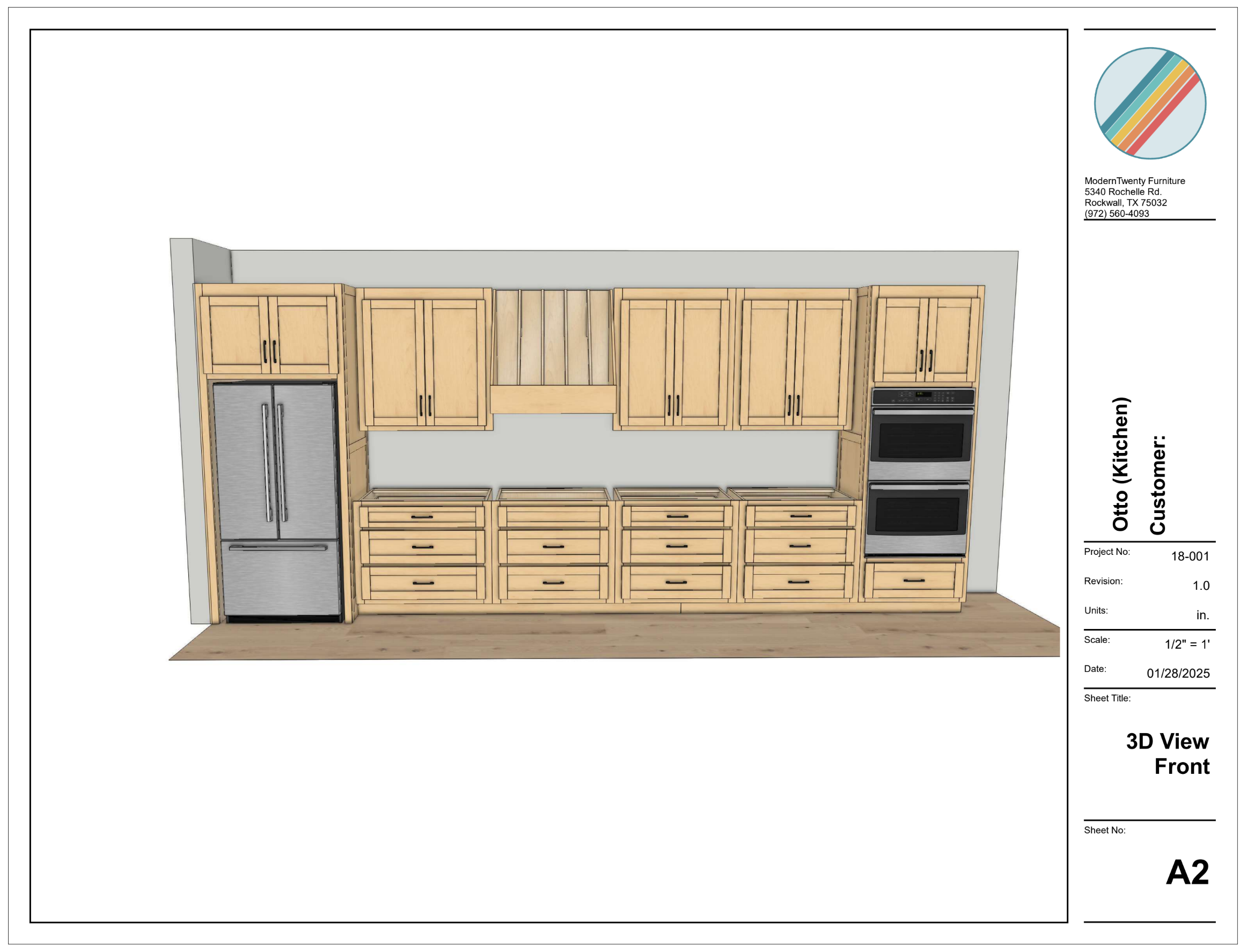 design for the otto custom kitchen cabinet project by moderntwenty furniture in rockwall texas